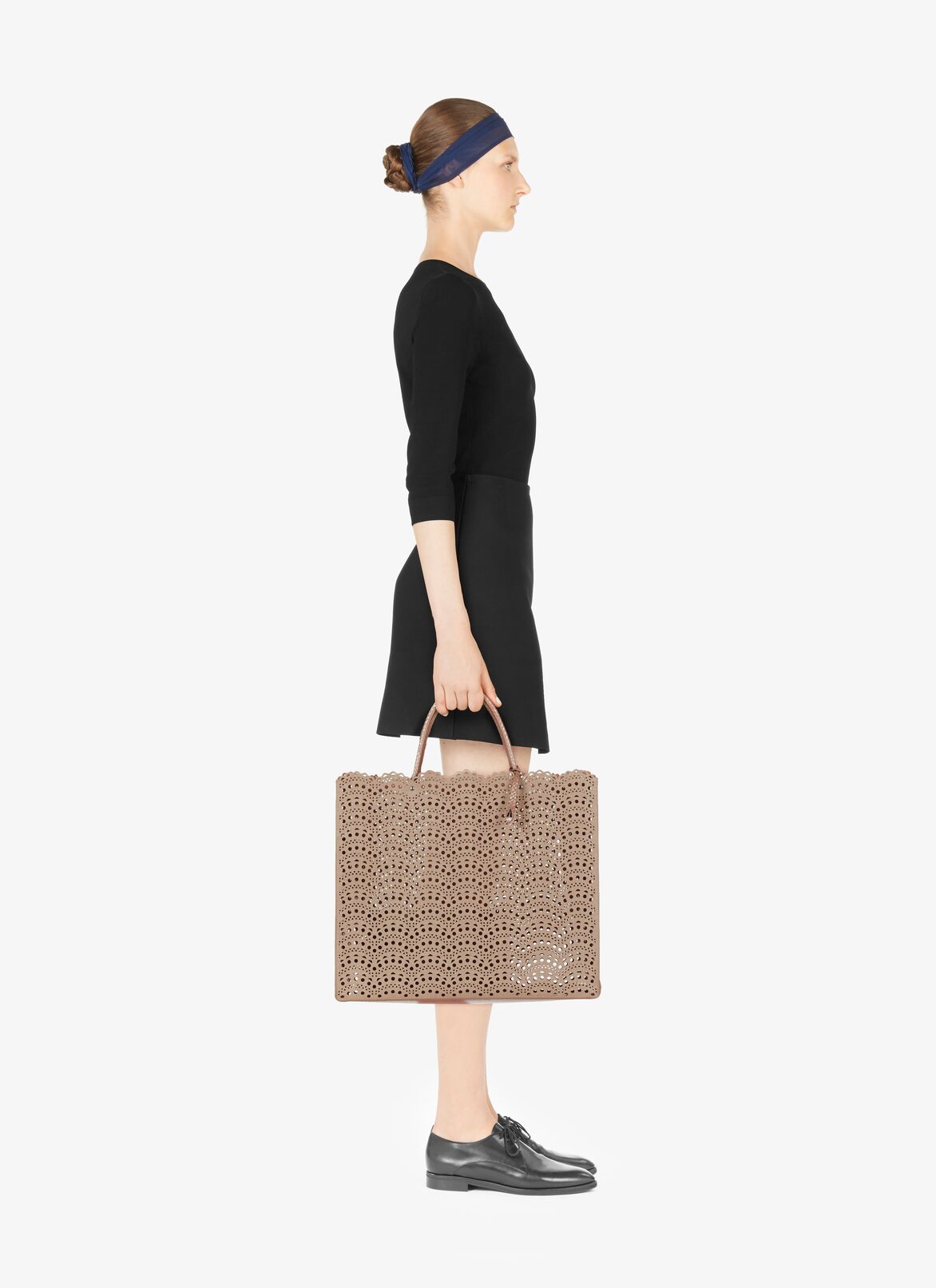 LARGE BAG PAILLE+ELAP MIN VIENN VAG TERRE D'OMBRE ALAÏA UMBRABRAUN LARGE BAG PAILLE+ELAP MIN VIENN VAG TERRE D'OMBRE